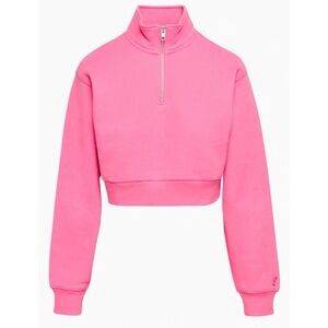 Aritzia Bright Pink Half-Zip Sweatshirt